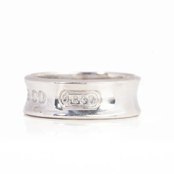 Authentic Tiffany & Co .925 Sterling Silver 1837 Band Ring Size 8 - Picture 2 of 6